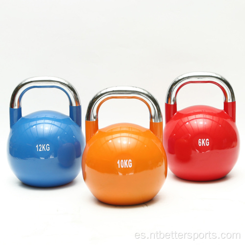 Colorido de hierro competitivo Cast de 15 kg Kettlebell